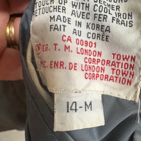 Vintage London Fog Rain Jacket Womens Size 14 Gray Hooded Waterproof - Picture 4 of 8